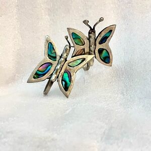 Butterfly abalone earrings (non pierced)